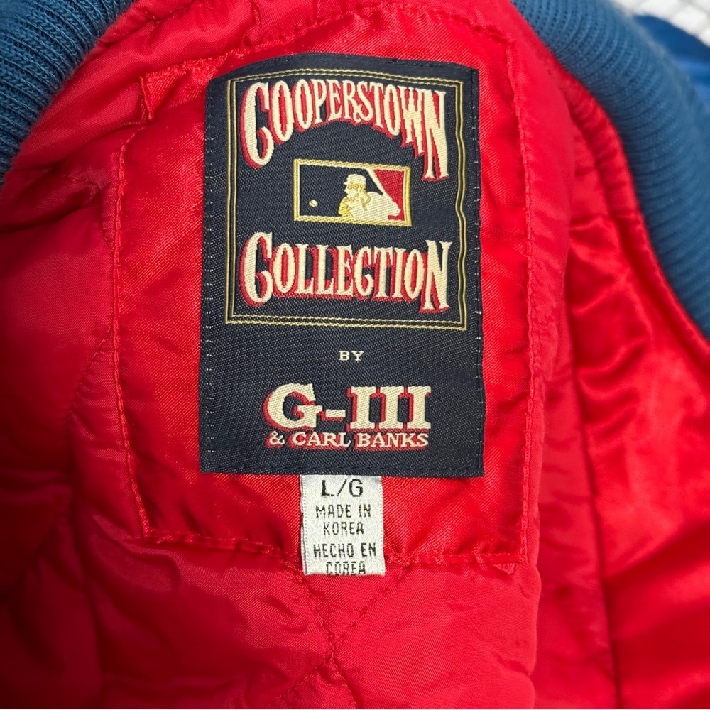 Vintage G-III Cooperstown Atlanta Braves Throwback Satin Bomber Jacket Mens L - Picture 5 of 6